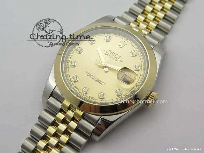 AAA Replica Watches A 3763 Colorful On 126333 Edition YG YG 1:1 Best YG Diamond Dial Jubilee SS Bracelet Wrapped 41mm Noob DateJust 0118